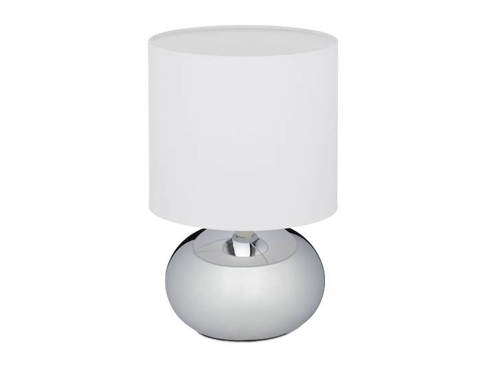 Nachttischlampe Touch Weiss-Silber