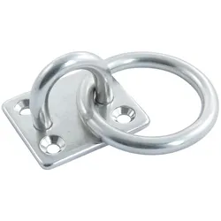 Decksplatte eckig mit Ring, A4, 50x40mm, Ring 8x45mm