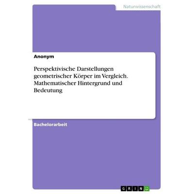 Perspektivische Darstellungen geometrischer Körper im Vergleich. Mathematischer Hintergrund und Bedeutung, Taschenbuch von Anonymous, GRIN,