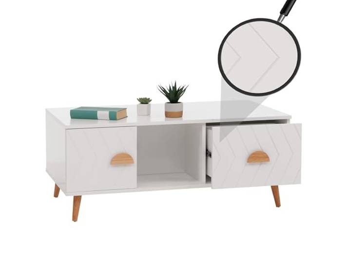 Mendler Couchtisch HWC-N89 42x103x60cm Holz - weiß