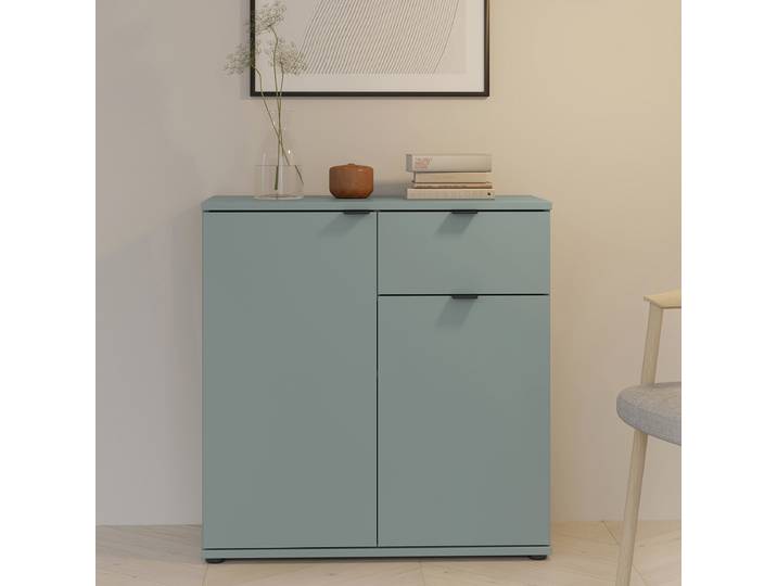 Commode avec un tiroir 80cm Vert/Gris menthe