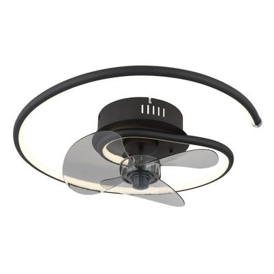 GLOBO LIGHTING Deckenleuchte "KOREN", schwarz (schwarz matt), Ø 45cm H: 13,9cm, 1 Stk., Leuchten, Deckenventilator, Deckenlampe, moderner Ventilator, Deckenleuchte