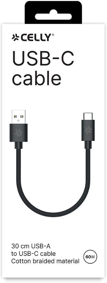Celly USBAUSBCCOT30BK USB-Ladekabel