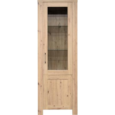 Vitrine MÄUSBACHER, braun (natur), B:66cm H:188cm T:42cm, Holzwerkstoff, Schränke, Vitrine