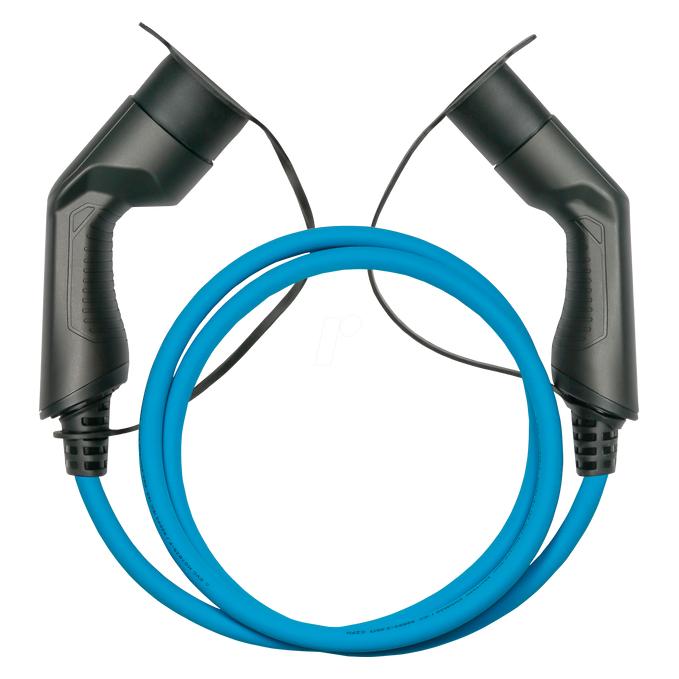 Kabelmeister E-Auto-Ladekabel Mode 3, Typ 2 Stecker an Buchse, 16 A, 7,5 m, blau (Typ 2, 11 kW, 16 A, 7.50 m) (EVC01-075B)