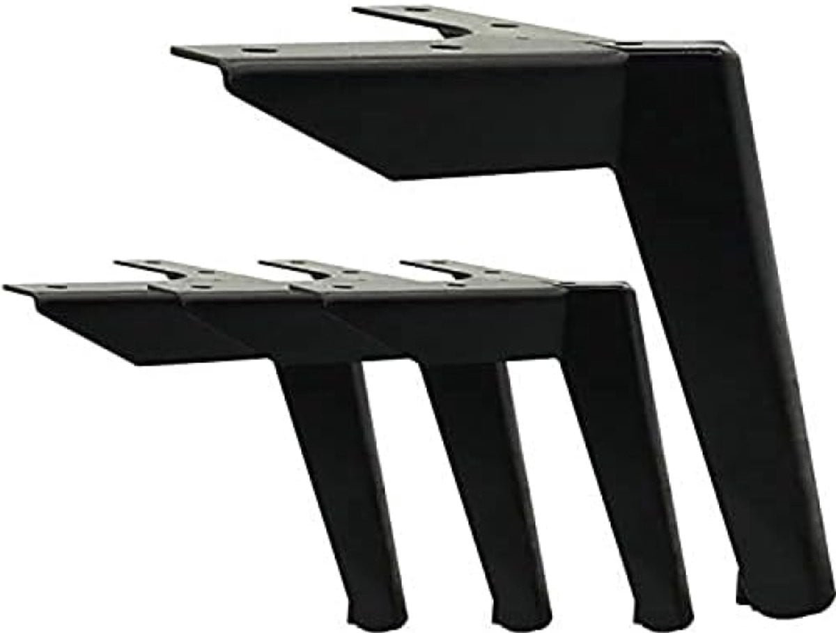 PolkaHome Meubelpoten, 4 stuks, Zwart, 12 cm, Metaal