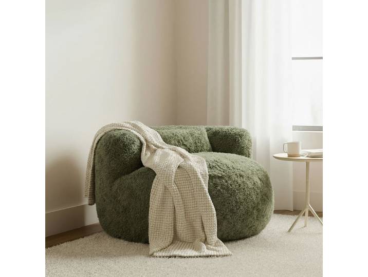 Fauteuil pouf 1 place pouf compressé Avec oreiller mousse haute densité olive
