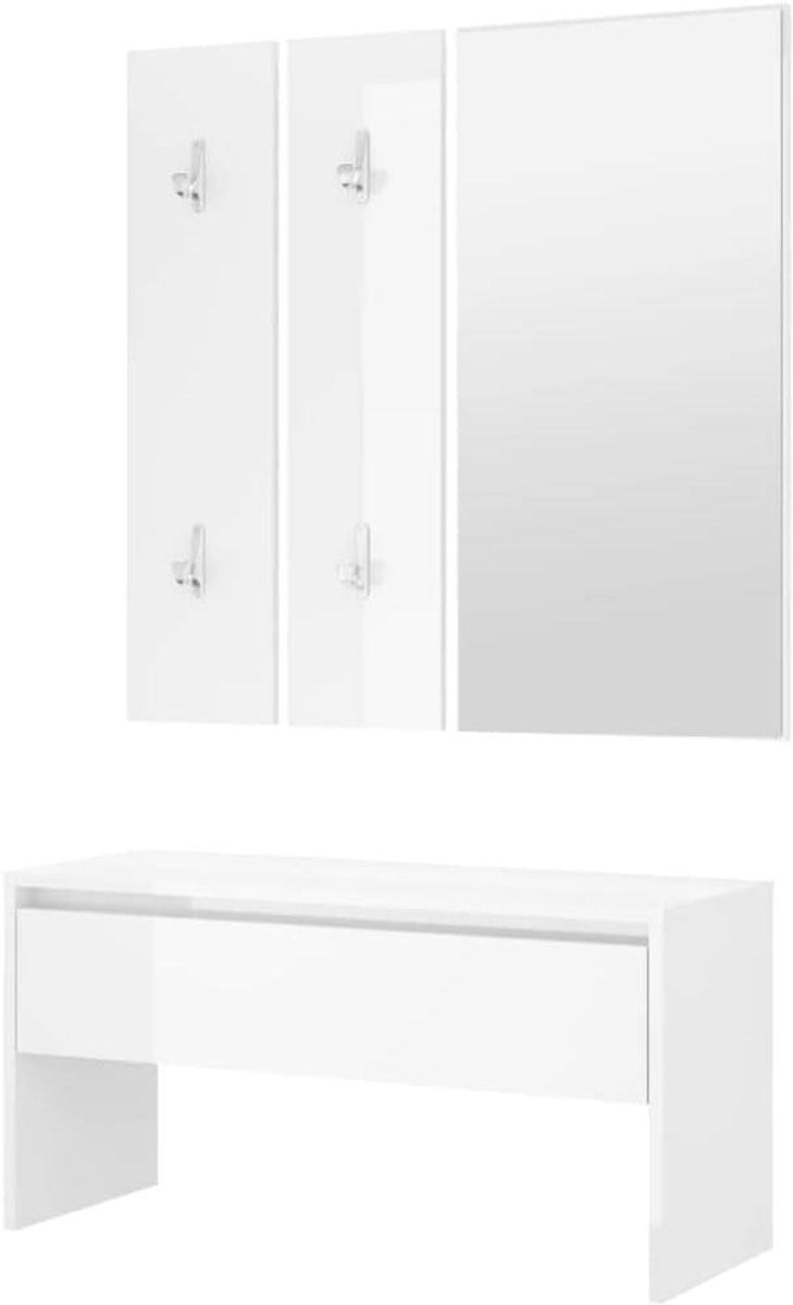 Wit Garderobe Set Halmeubel met Hoogglans Afwerking - Breedte: 80 cm