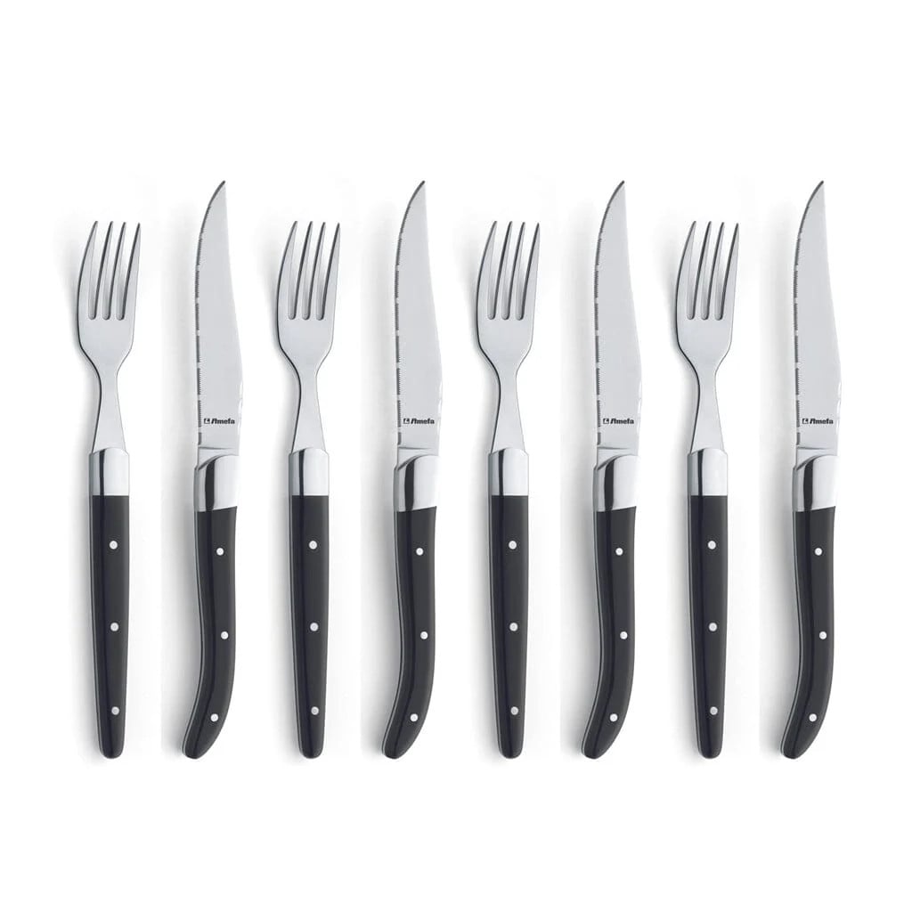 Amefa Royal Steak 8-delige steakmessenset - Zwart