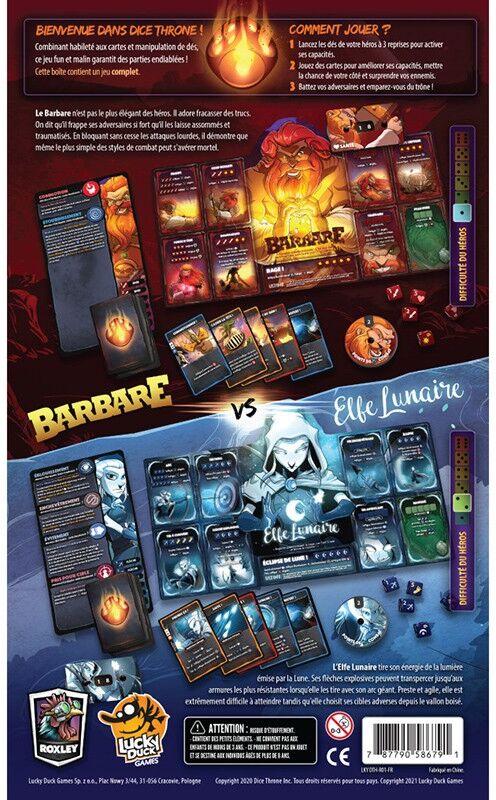 Lucky Duck Games Dice Throne S1 - Barbare Vs Elfe Lunaire