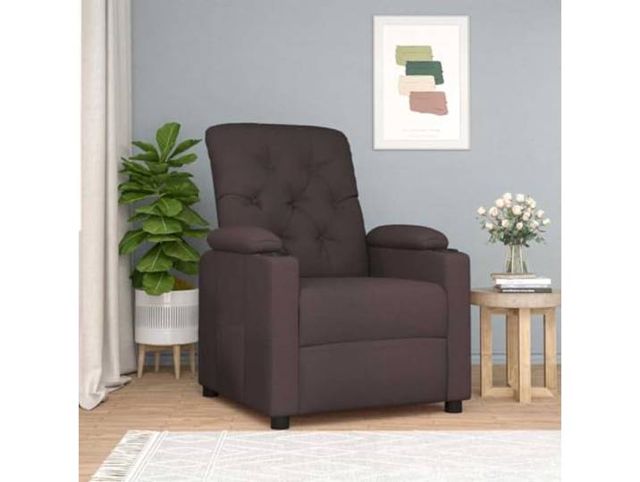 WHOPBXGAD Stoff Manuell 3 Positionen Braun Relaxsessel Dunkelbraun Stoff mit manueller 3-Positionen-Liegefunktion, gepolstertem Sitz und stabilem Rahmen für Wohnzimmer