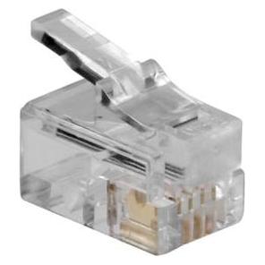 ACT RJ10 (4P/4C) modulaire connector for flat cable. Unit: Bag 25 pcs (TD102)