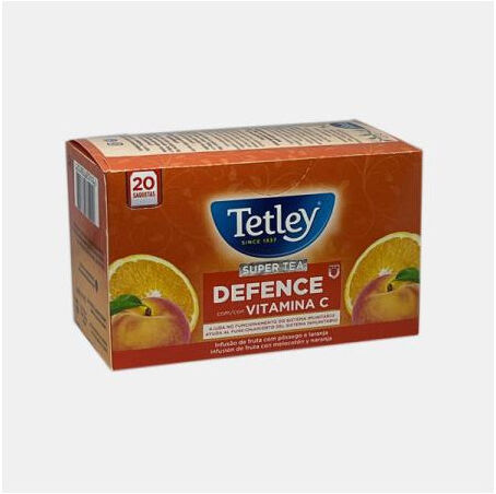 TETLEY INFUSAO DEFENCE PESSEGO & LARANJA 20 SAQUETAS