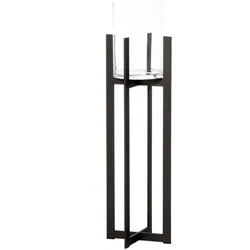 Windlicht Bolton - Elegantes Windlicht aus Eisen, schlichtes & warmes Design für...