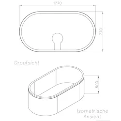 Neuesbad Wannenträger für Hoesch Spectra 180x80 oval SW13761