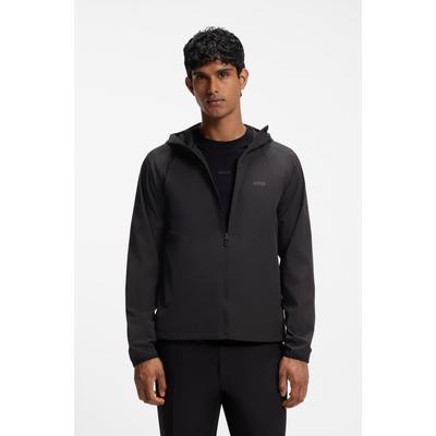 Windbreaker BOSS GREEN, Herren, Gr. L, schwarz (schwarz001), Web, Obermaterial: 100% Polyester, unifarben, regular fit normal, hoch geschlossener Ausschnitt, elastischer Bund, Jacken Windbreaker, Regular Fit, Superleichte Qualität, Packfunktion...