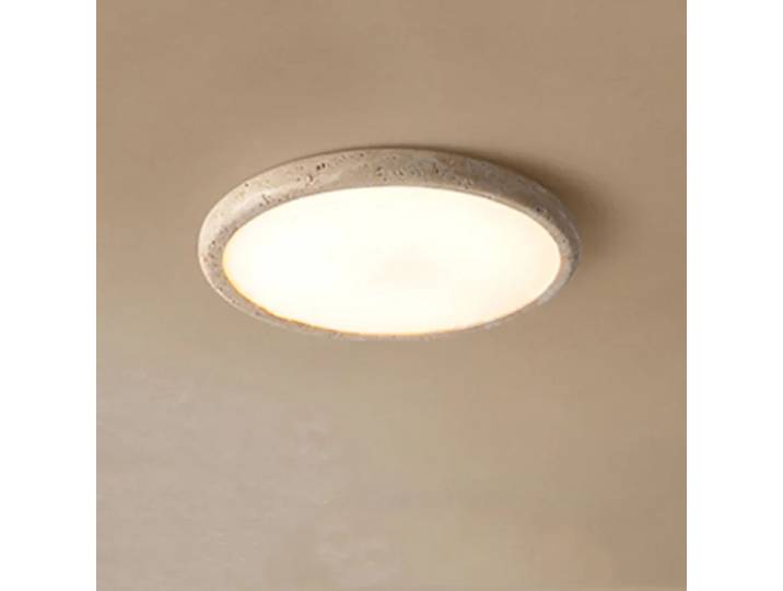 Wabi Sabi Dia38CM circulaire jaune pierre plafonnier LED travertin plafonnier chambre couloir luminaire