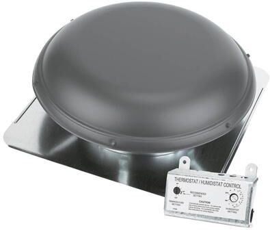 Air Vent Roof Mount Attic Vent with Humidistat/Thermostat 1170CFM Weatherwood