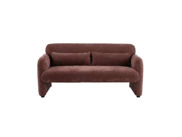 Mid.you 2-Sitzer-Sofa Mila, Dunkelrot, Kunststoff, Füllung: Schaumstoff, 148x83x76 cm, Wohnzimmer, Sofas & Couches, Sofas, 2-Sitzer Sofas