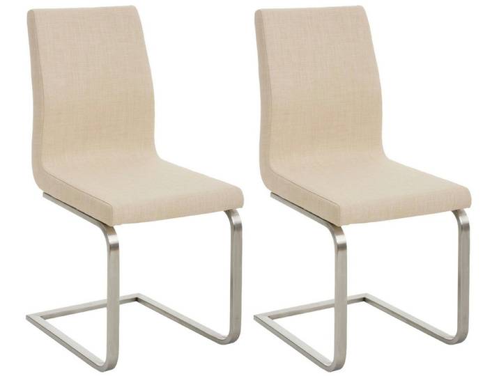 CLP Esszimmerstuhl Belfort Stoff (2er Set), robustes Edelstahlgestell