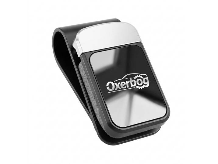 Oxerbog Zonnebrilhouder voor in de zonneklep van de auto, bescherming van zacht schuim, klikbevestiging, autoaccessoires, accessoires voor de zonneklep, automatische zonnebrilhouder die met één hand kan worden vastgeklikt, geschikt voor zonnebrillen en br