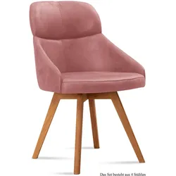ESSZIMMERSTUHL (4er-Set) Donna 52x82x63 Eiche geölt/Rosewood