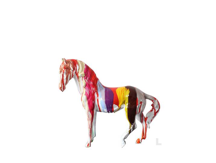 Dekopferd Cavallo, Mehrfarbig, Kunststoff, Pferd, Pferd, 34x31x10 cm, stehend, Tierfiguren, Dekoration, Dekofiguren & Skulpturen, Dekotiere