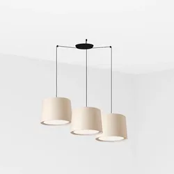 Faro Pendelleuchte CONGA 3-flammig, 3xE27, IP20, schwarz, beige FAR-64314-55-3L