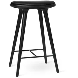 Mater High Barhocker, höhe 69 cm, eiche schwarz / sorensen leder schwarz