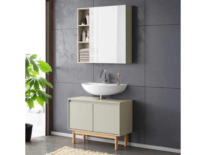 Salle de bain - 2 éléments A 83 x 35cm Beige/Cachemire