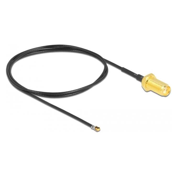 Delock Antennenkabel SMA Buchse zum Einbau zu MHF 4L LK Stecker 1.37 50 cm Gewindelänge 10 mm (Antennenkabel) (12666)