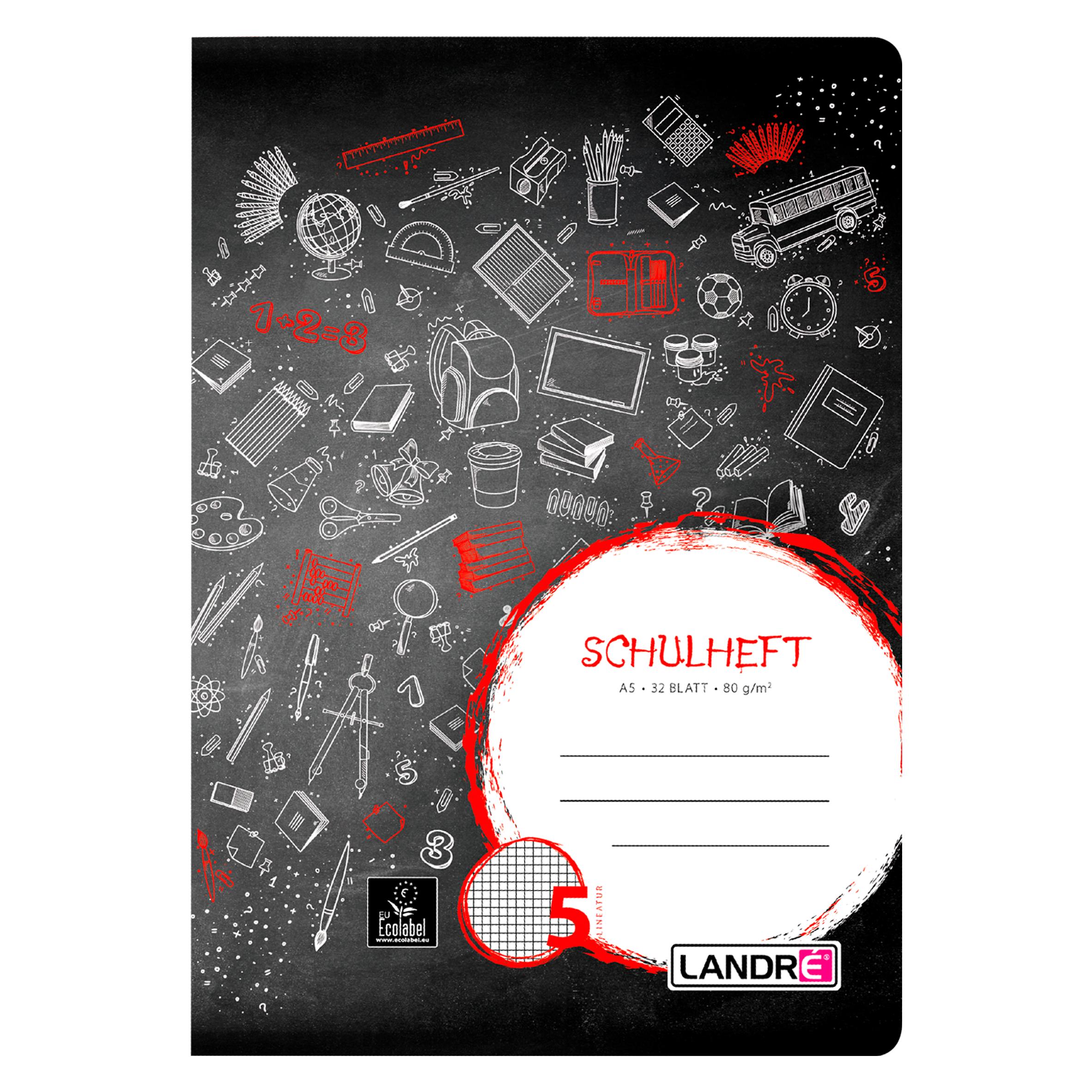 Landré A5 2fach rückendrahtgeheftetes Schulheft (A5, Kariert) (100059749)