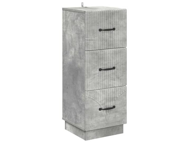 GFEROMRF Schubladenschrank Betongrau 33 x 34,5 x 87 cm aus Holzwerkstoff Holzwerkstoff-Konstruktion, Stangengriffe, pflegeleichte Oberfläche, vielseitige Aufbewahrung, nostalgischer Stil