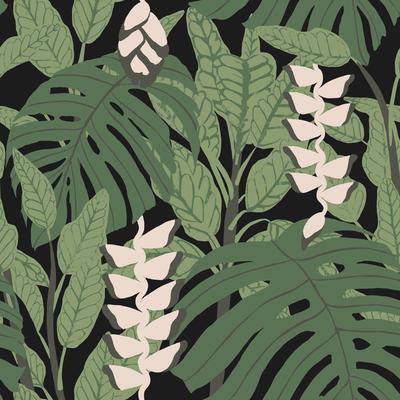 Roommates Finlayson Green & Black Bunaken Peel and Stick Wallpaper