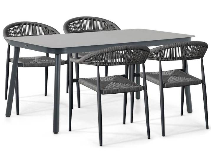 De Laan Granada/Tavano 160x90 cm dining tuinset 5-delig