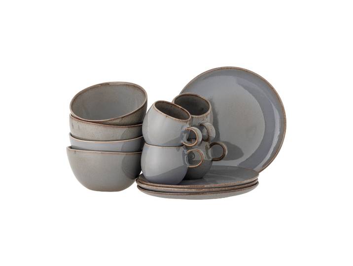 Bloomingville Service petit-déjeuner Sandrine 12 pièces Gris
