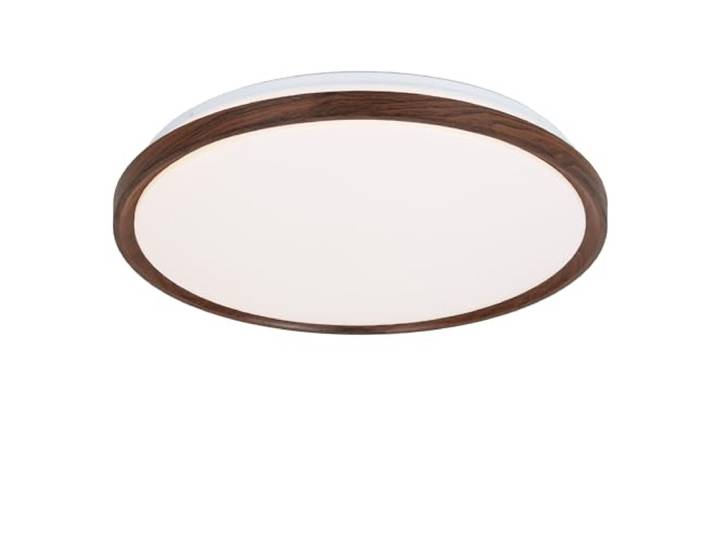 Alpinaluz Plafonnier LED 40 W Ø48 cm\, couleur noyer foncé\, cadre effet bois avec diffuseur de lumière latérale et lumière CCT sélectionnable 3000K/4000K/6000K pour salon\, chambre et couloir