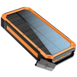 Lippa 20.000 mAh Solar Powerbank 1 x USB-C PD & 3 x USB-A Output Powerbank (Akku) - 20000 Ah (20000 mAh, 18 W), Powerbank