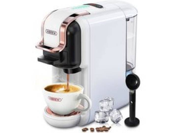 Machine à Café Multi Capsules - HiBREW - 5 en 1 - Pression 19 Bars - Arrêt Automatique - Blanc