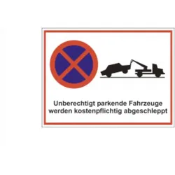 Kombiparkplatzschild mit Text und Symbolen