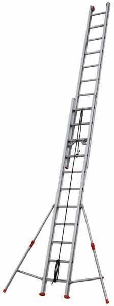 Facal Roller R35-2S, 2x11 gradini, 5.90 m - Scala a rotaia con fune in alluminio - Altezza stimata operativa 6.80 m