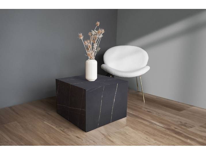 Beistelltisch KAYOOM Cuboid 125, modernes Design, robuste Konstruktion , schwarz, B:55cm H:40cm T:55cm, MDF mit lackfreiem 3D-Papier, Tische, Beistelltisch, vielseitig einsetzbar, edle Oberfläche, robuste Konstruktion