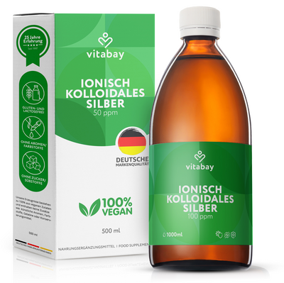Vitabay CV KOLLOIDALES SILBER 100 ppm Reinheitsstufe 99,99% 500 ml 18209522