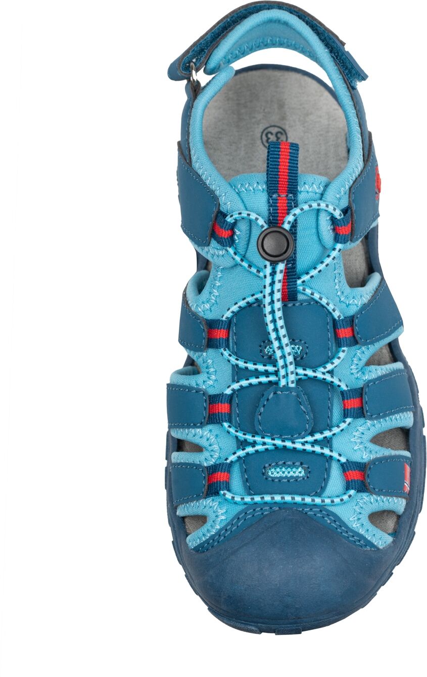 Outdoorsandale TROLLKIDS "Kids Kvalvika Sandal", Mädchen, Gr. 28, bunt (dolphin blau, spicy rot), Synthetik, mehrfarbig, Schuhe Outdoorsandale dolphin blau, spicy rot 28