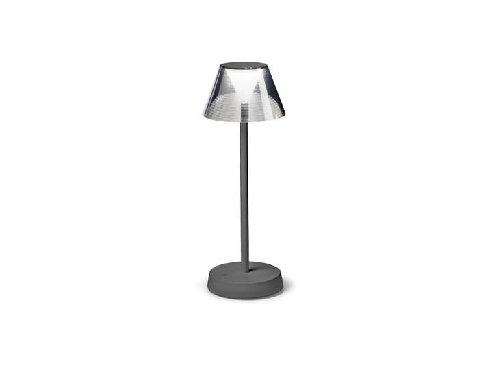 ideal lux Ideal Lux Lolita LED-Terrassenleuchte, Akku, grau Lolita, dimmbar, alu / grau / zink, Metall