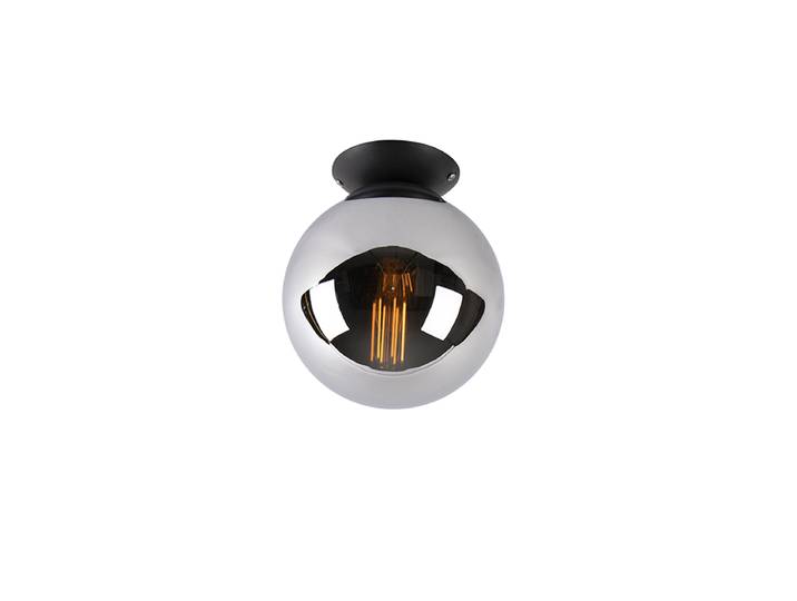 Plafonnier Art Déco noir avec verre fumé - Pallon