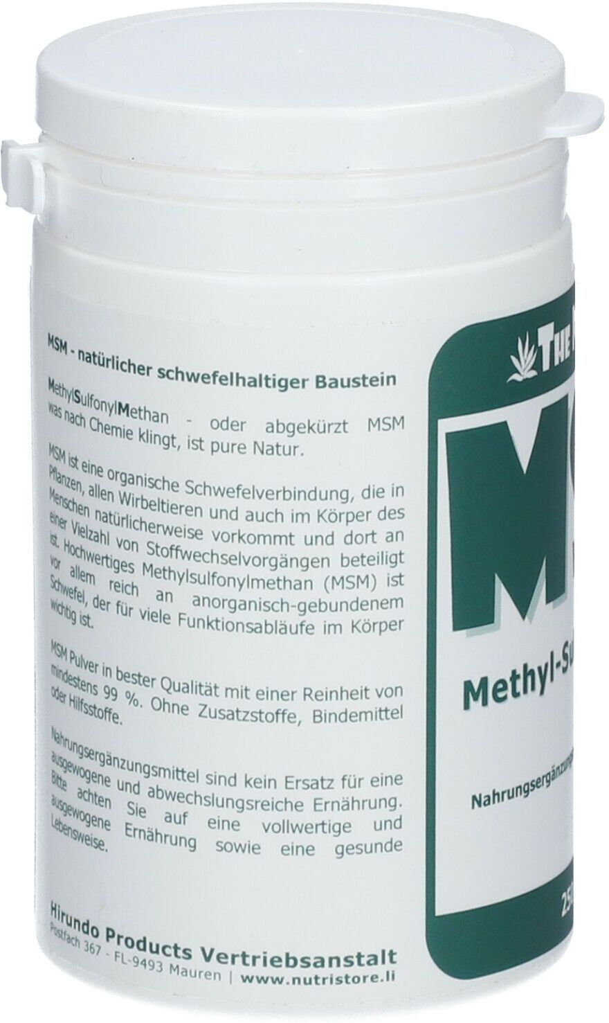The Nutri Store MSM 100% rein Methyl Sulfonyl Methan Pulver 250 g