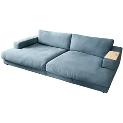 BIG SOFA XL MIT TABLETT MADELINE Petrol Webstoff