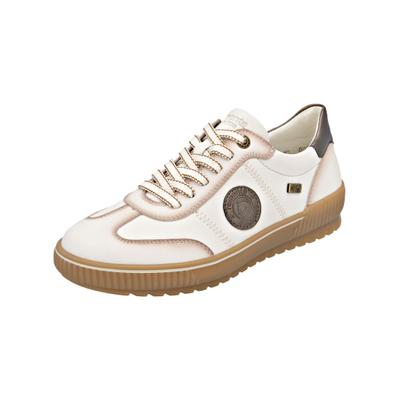 Sneaker REMONTE "Remonte Sneaker Leder", Damen, Gr. 38, weiß (cotton), Leder, Schuhe Sneaker