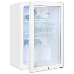 Exquisit Glastürkühlschrank GKS120-GT-160C weiss | Nutzinhalt: 118 L | Türschloss | 3 Gitterablagen | Umluftventilator | Standgerät